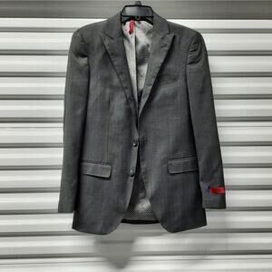 ZNT18 By Zanetti Blazer Sport Coat Mens 38R Gray Plaid Single Breasted Jacket